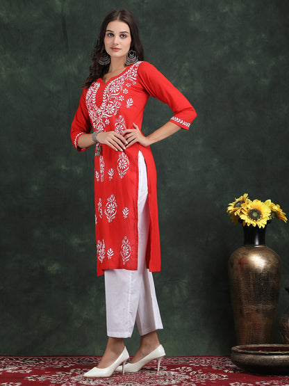 LABEL PREESHA Redvkurti hand embroidery