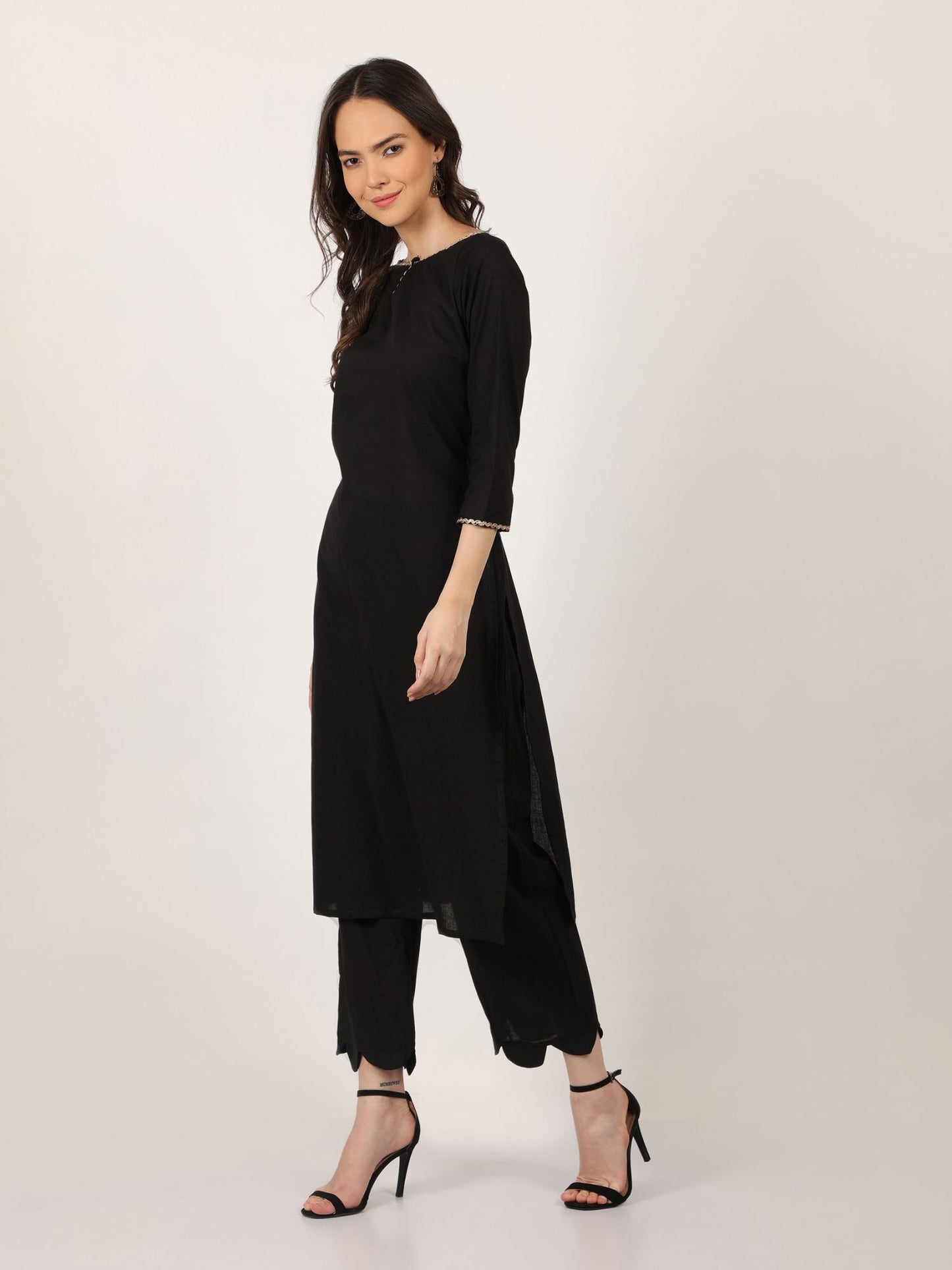 Black kurti pure soft cotton women kurti